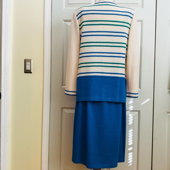 St John Collection Santana Knit Suit Top Sz 12 Shell Large & Skirt Sz 14 - Picture 6 of 15